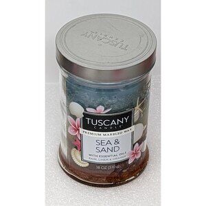 Tuscany Candle Sea & Sand Premium Marbled Wax 2-Wick Tumbler Large 18 oz